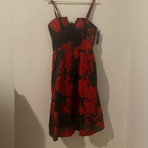 Red & Black Mid dress